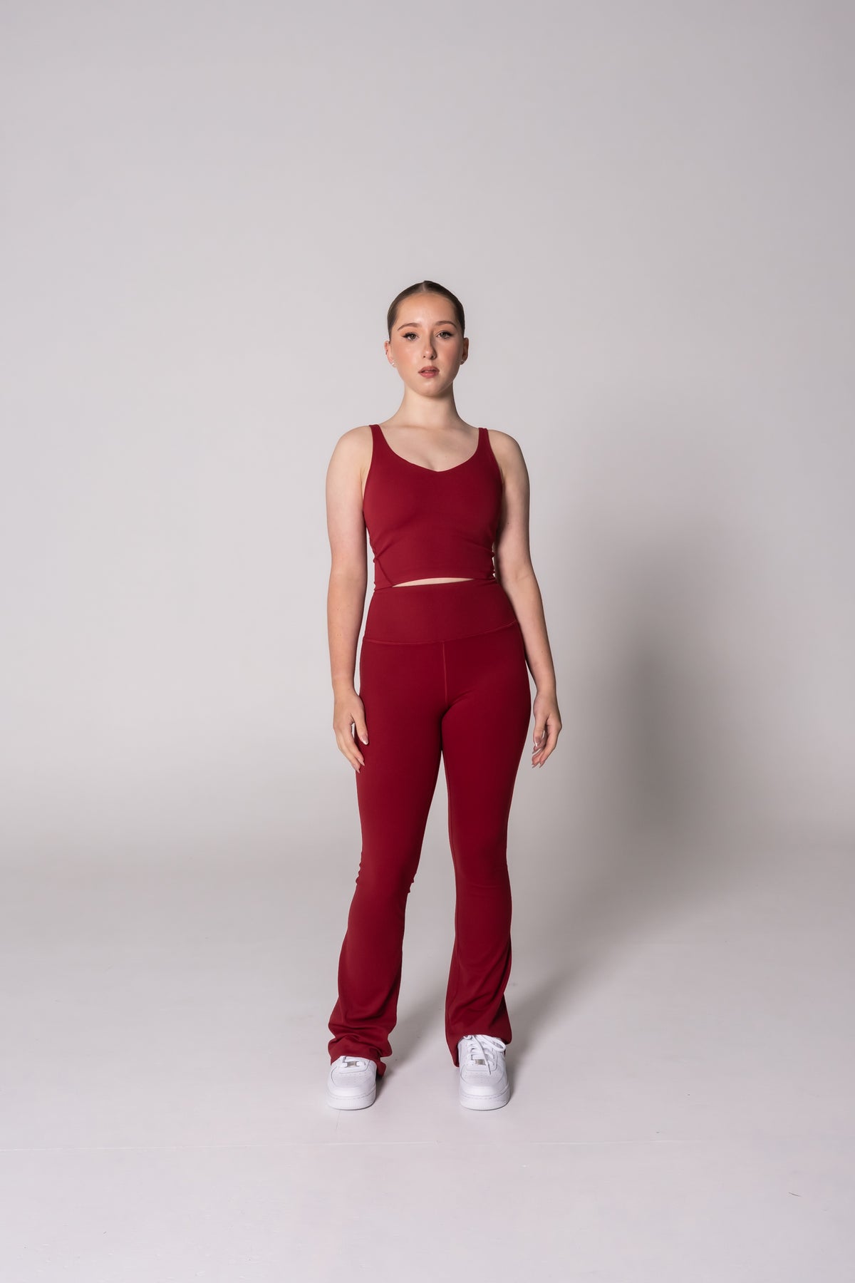Freya Flare Pants - Crimson