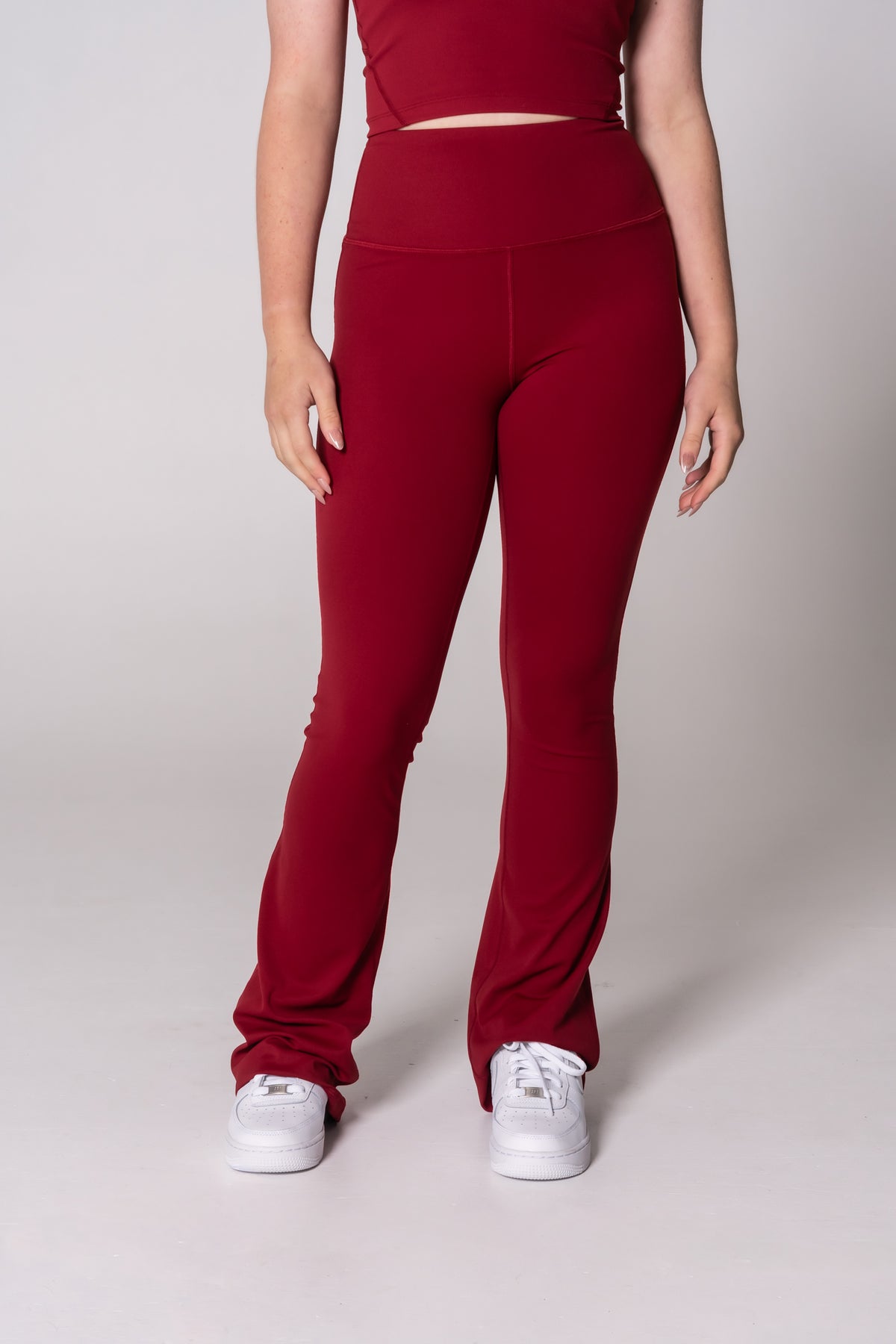 Freya Flare Pants - Crimson